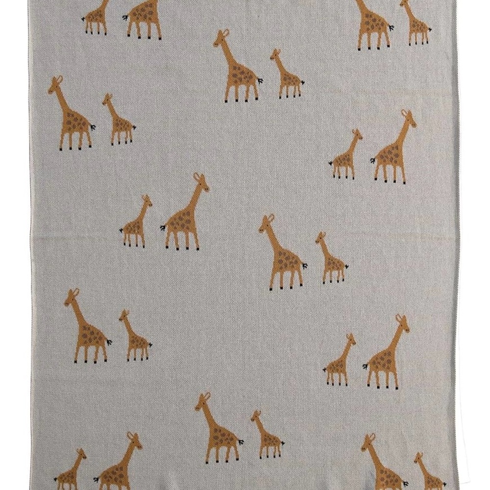 Creative Co-Op Giraffe Print Baby Blanket